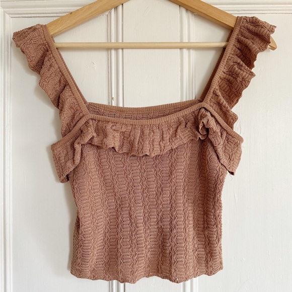 Zara Square Neck Ruffle Crop Top - Picture 4 of 6